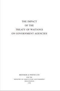 Cover for The Impact of the Treaty of Waitangi on Government Agencies