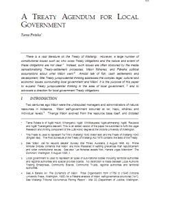 Cover for A Treaty Agendum for Local Government