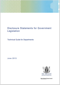 Cover for Disclosure Statements for Government Legislation
