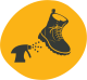 Icon of a boot getting sprayed