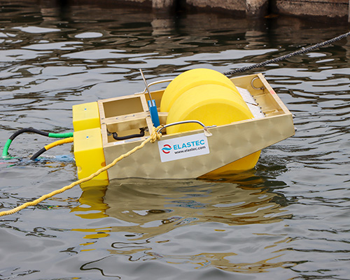 The skimmer in action on Lake Puketirini.