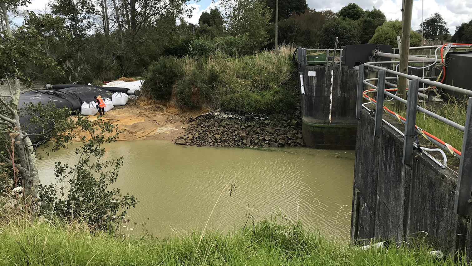 Lake Waikare water level dropped after the dam