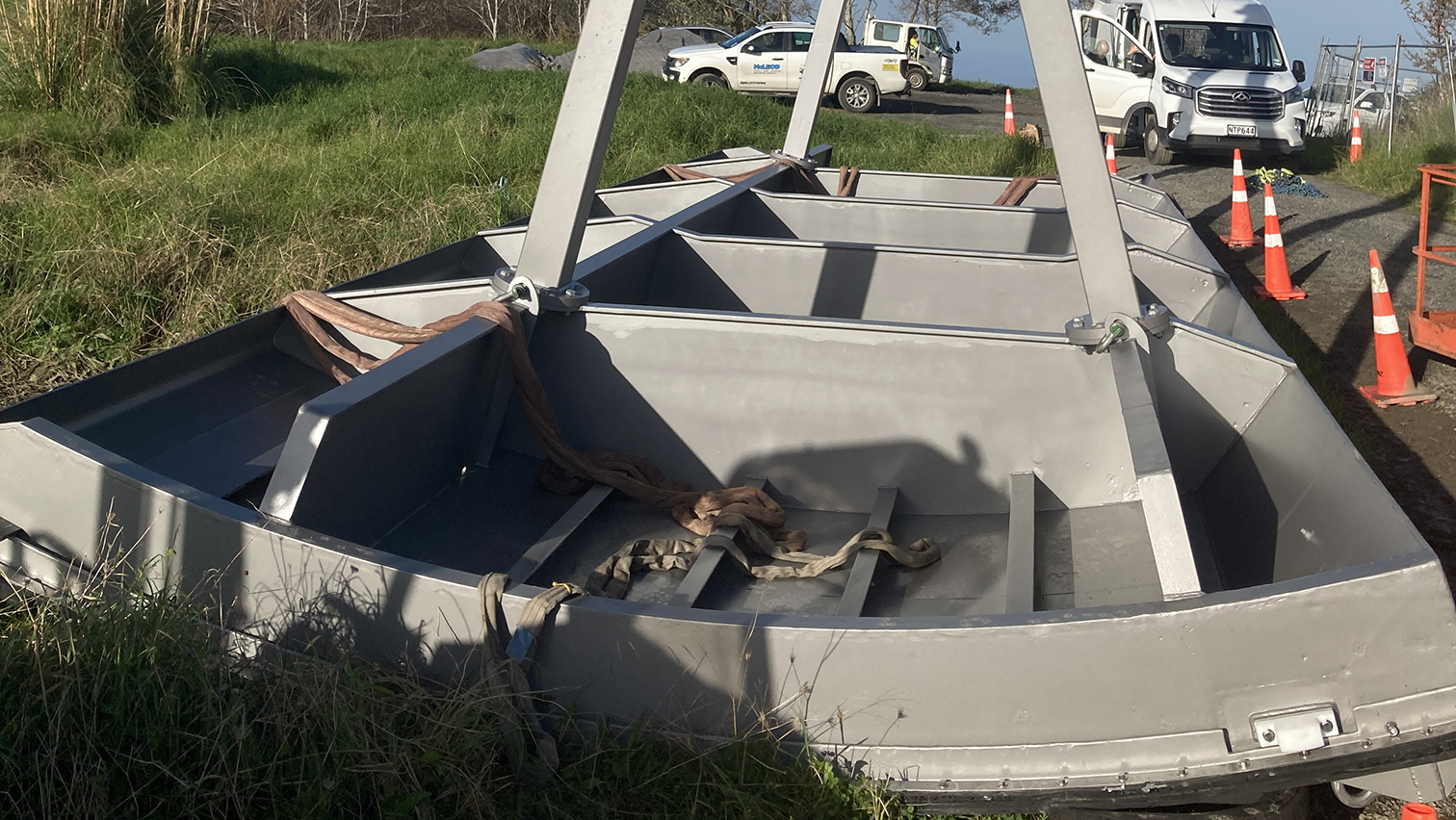 Freshly repaired control gate waiting to be put back in place
