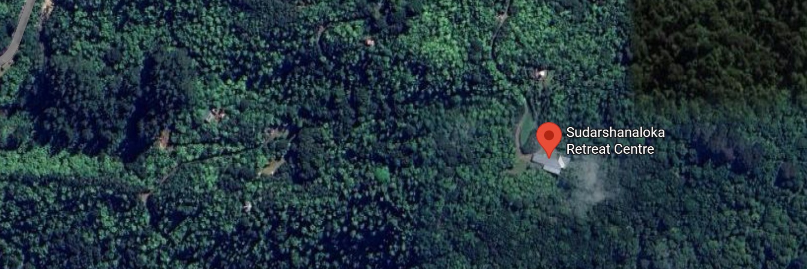 Screenshot of Sudarshanaloka Retreat Centre on a map