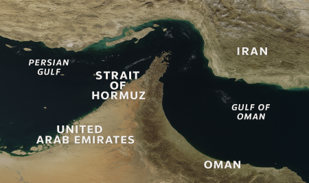 Image of the straight of Hormuz map