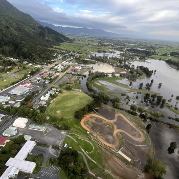 Te Aroha town flooding in low areas