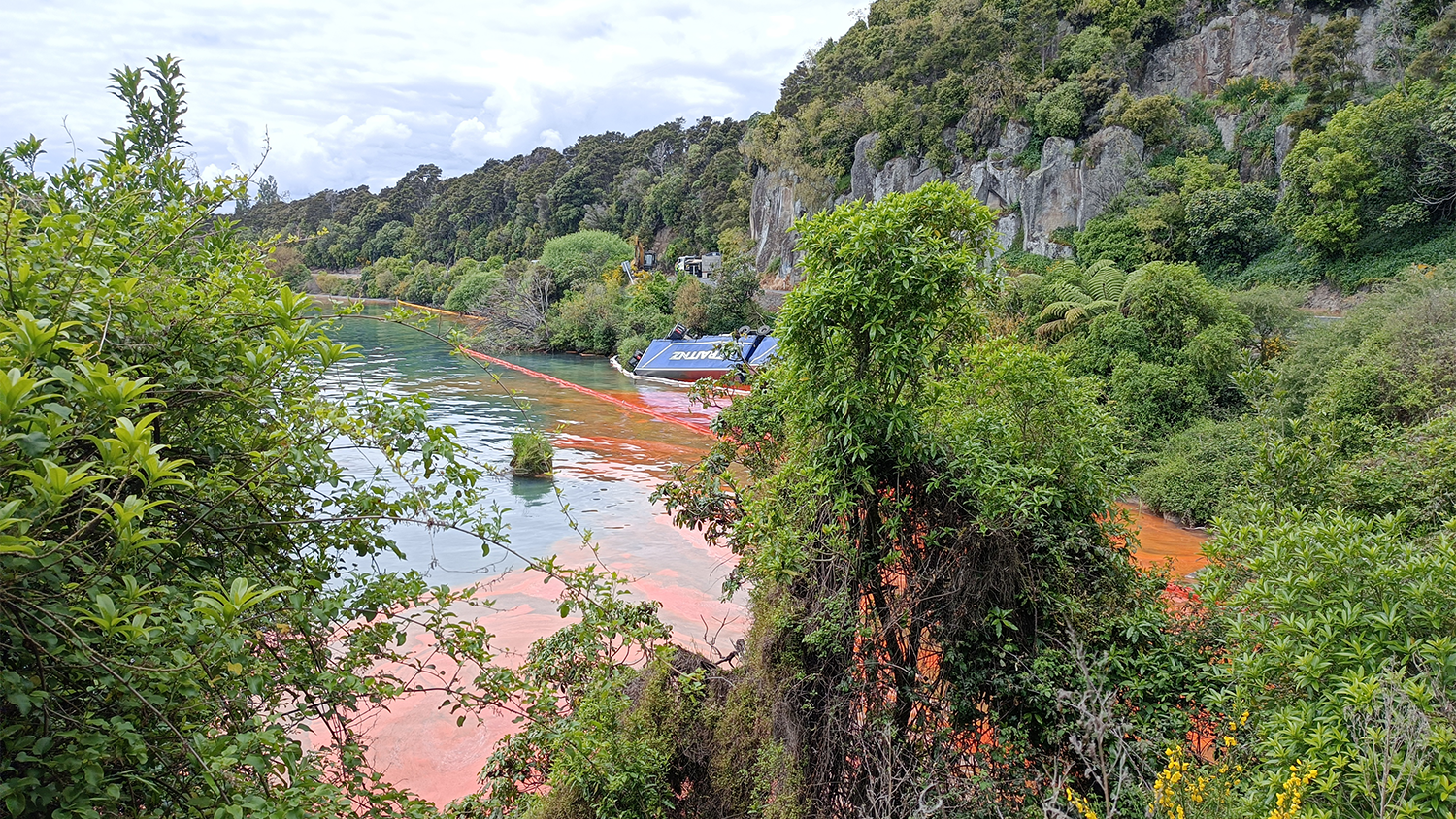 View of krill oil spread looking north from State Highway One