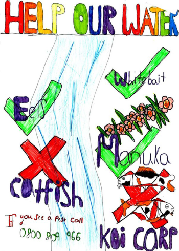 Kids poster advising to help our water